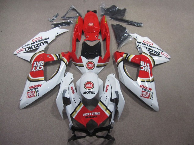 Blanc Lucky Strike Rouge Motul Carénage Moto GSXR 600 K8 08-10