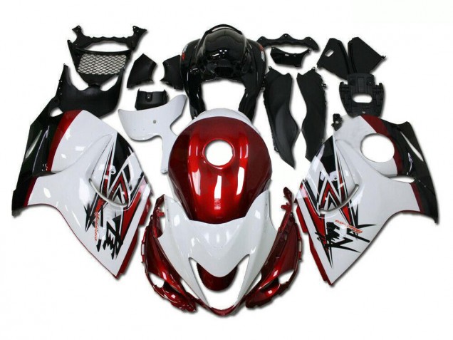 Blanc Rouge Carénage Moto GSXR 1300 Hayabusa 08-19