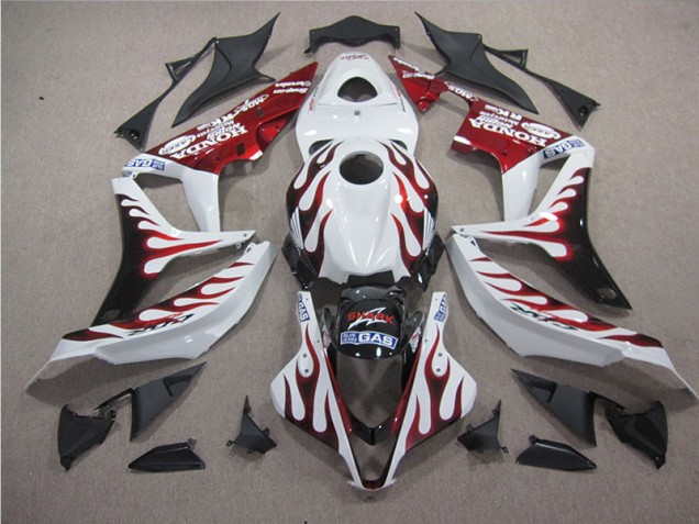 Blanc Rouge Flamme Requin Carénage Moto CBR 1000 RR 04-05