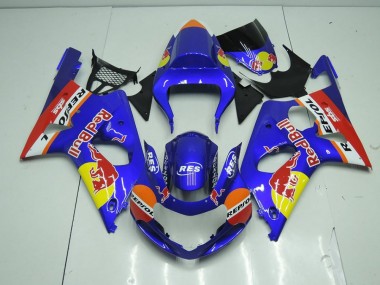 Bleu Red Bull Carénage Moto GSXR 1000 K1 00-02