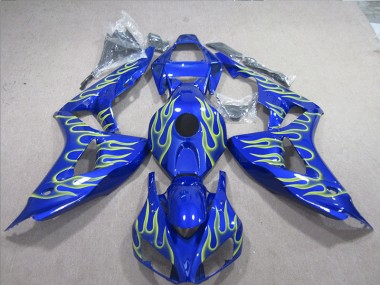 Bleu Vert Flamme Carénage Moto CBR 1000 RR 06-07