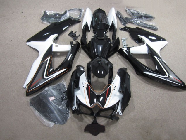 Noir Blanc Carénages Moto GSXR 600 K8 08-10