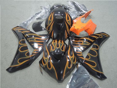 Noir Orange Flamme Carénage Moto CBR 1000 RR 08-11